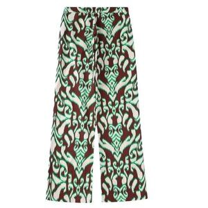 Zara green brown printed pants
